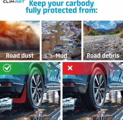 CLIM ART Custom Fit Mud Flaps for Mazda CX-5 2017-2021, 4 pcs, Easy to Install, Road and Weather Resistant Thermoplastic, Car Accessories - MF1417108 - Image 3