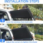 Car Window Shades, 2 Pack Side Car Window Sun Shades for Camping, UV Protection Breathable Mesh Baby Window Covers, Window Screen for Car, Truck, SUV, Protect Privacy for Kids, Family (39.8"x18.9") - Image 7