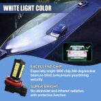 2PCS 9006 Car LED Fog Light Bulbs, 12V Plug and Play Auto Anti-fog Lights with 5730-33SMD Chips, 6500K White Bright Headlight Bulb, Universal DRL Light Replacement for Car, Truck, SUV - Image 4