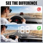 SINGARO Heads up Display for Cars, USB Plug Digital GPS HUD Speedometer with HD Large Font, Universal Mile HUD Head up Speed Displays, Car Interior Accessories for Women and Man(White) - Image 6