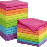 Orighty Microfiber Cleaning Cloth Pack of 24, Microfiber Towels for Cars, Highly Absorbent Car Cleaning Supplies, Lint Free Cloths Clean Rags for Car Care, House, Kitchen, 12x11 inch, Multicolor