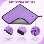 16 Pcs Windshield Cleaner Tool, Car Cleaning Kit with Various Detailing Brushes Set Spray Bottle Cleaner Towel Cleaning Gel Accessories Car Interior Detailing Kit for Windows Vents(Purple) - Image 6