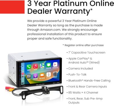 BOSS Audio Systems BE7ACP-C Car Stereo - Apple CarPlay, Android Auto, 7 Inch Touchscreen, Bluetooth, No CD DVD Player, Radio Receiver, Backup Camera - Image 2