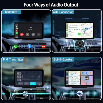 Carplay Wireless Portable Touchscreen Car Stereo Bluetooth Voice Control 7" for Apple Car Play & Android Auto Car Audio HD Screen with 1080p Backup Camera GPS Navigation/Mirror Link Fits All Cars - Image 6