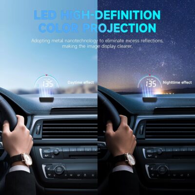 Car HUD Display, GPS Speedometer Projector with Overspeed Warning, OBD2 & GPS Dual Mode for All Cars, Universal Head Up Display Windshield w/Night Mode - Image 7