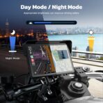VOLAM 7" Wireless Motorcycle CarPlay Screen, IP67 Waterproof Touchscreen,GPS Navigation System,Anti-Glare for Daylight, Voice Control, Dual Bluetooth, Suitable for Harley, Kawasaki, Yamaha, etc. - Image 5