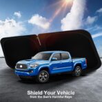 Car Sun Shade for 2016-2024 2025 2026 Toyota Tacoma Windshield Sun Shade, Sun Visor Windshield Screen Cover for Tacoma Front Window Sunshade Foldable Auto Interior Accessories UV Block to Keep Cool - Image 8