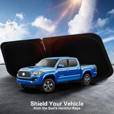 Car Sun Shade for 2016-2024 2025 2026 Toyota Tacoma Windshield Sun Shade, Sun Visor Windshield Screen Cover for Tacoma Front Window Sunshade Foldable Auto Interior Accessories UV Block to Keep Cool - Image 8