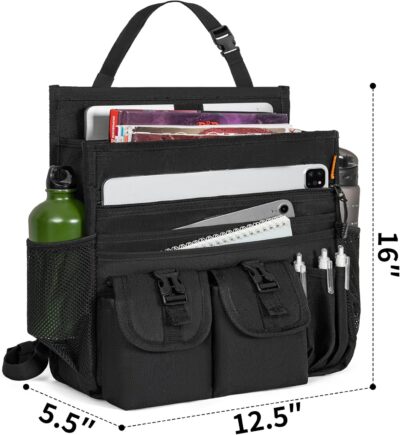 Car Front Seat Organizer Backseat Organizer with Dedicated Tablet Laptop Storage Adjustable Shoulder Strap Cup Holder Truck Seat Storage Universal Fits for Most of Car - Image 7