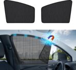 Aokway Car Side Window Sunshades, Driver Car Window Screen Mesh, Universal Fit for Camping and UV Protection (Black, Front Side 2pcs)