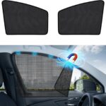 Aokway Car Side Window Sunshades, Driver Car Window Screen Mesh, Universal Fit for Camping and UV Protection (Black, Front Side 2pcs)