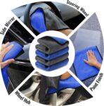 Airlab Microfiber Towels for Cars Wash Drying Thick Plush Cleaning Cloth Auto Detailing Super Absorbent for Interior & Exterior Lint Free, Streak Free, 16" X 16", 800 GSM, Pack of 4 - Image 6