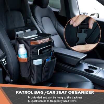 Car Seat Organizer with Laptop Compartment (Fits 15.6"), Front & Backseat Passenger Organizer with Adjustable Strap, Multiple Pockets, Portable Office Bag, Water-Resistant 1200D Polyester - Image 5