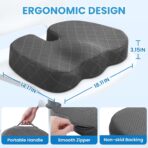 TushGuard Seat Cushion - Memory Foam Cushion for Office Chair, Car Seat, Airplane, Bleacher - Sciatica & Hip & Coccyx Pain Relief Desk Chair Cushion for Long Sitting Office Workers, Car Drivers - Image 2