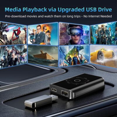 AI Box Wireless CarPlay & Auto Adapter - Plug & Play, Dual-Band WiFi, Bluetooth 5.4, 4K Video Support, Android 13.0 System, Compatible with Factory CarPlay & Android Auto （4GB RAM+32GB ROM） - Image 8