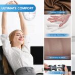 Lumbar Support Pillow for Car, Memory Foam Lumbar Pillow for Lower Back Pain Relief - Back Cushion for Driving, Chair Support for Car-Office Chair, Wheelchair - Classic Brown - Image 5