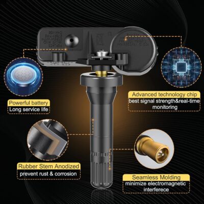 TPMS Chrysler 33Mhz Pre-Programmed Tire Pressure Monitoring Sensor Compatible with Jeep Grand Cherokee(2010-2015)|➥Dodge Grand Caravan(2011-2022)#OE Replace:56029398AB(Set of 4) 4 - Image 4