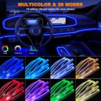 Interior Car LED Strip Lights with Wireless APP and Remote Control, RGB 5 in 1 Ambient Lighting Kits with 236 inches Fiber Optic, 16 Million Colors Car Neon Lights, Sync to Music - Image 2