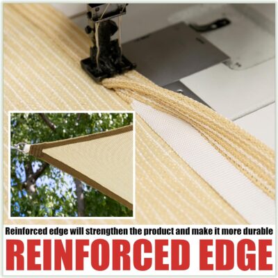 Royal Shade 12' x 20' Beige Rectangle Sun Shade Sail Canopy Outdoor Patio Fabric Screen Awning RTAPR1220 - UPF50+ 95% UV Blockage, Heavy Duty, Water & Air Permeable (We Make Custom Size) - Image 4