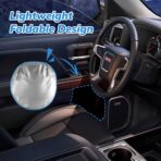 Windshield Sun Shade New American Eagle Flag USA Patriotic Design - Folding Car Front Window Sunshade for Cars SUV Trucks, Max UV Blocking and Keep The Vehicle Cool(64"x33.5") - Image 3