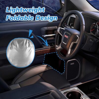 Windshield Sun Shade New American Eagle Flag USA Patriotic Design - Folding Car Front Window Sunshade for Cars SUV Trucks, Max UV Blocking and Keep The Vehicle Cool(64"x33.5") - Image 3