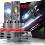 Katana Upgraded H11 Light Bulbs, 18000LM 6500K Xenon White Super Bright Mini Size with Cooling Fan, HB3 Canbus Ready Fog Light, Pack of 2