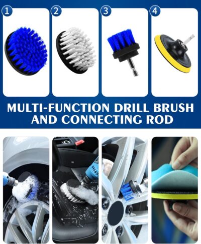 Car Cleaning Kit：40 Pcs Interior Windshield and Window Cleaner Detailing Set；Wheel & Tire Brush；Car Wash Mitt；Cleaning Bucket；Total Care Supplies；Towels；Automotive Tools - Image 4