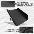 Muslogy Center Console Armrest Cover Fit for Tesla Model Y Juniper 2026+ / Model 3 Highland 2024+ Accessories, Comfort Armrest Pad Console Lid Cushion Vegan Leather Snap-On Black (Hard Cover) - Image 3