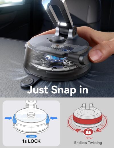 JOYROOM Car Mount for iPhone, [Tri-Fold] MagSafe iPhone Car Mount, [Suction Pro+Gel Base] 360° Rotation iPhone Car Holder, Strong Magnet for iPhone 17 Pro Max and Other Series[Not for Charging] - Image 4