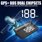 SINGARO Heads up Display for Cars, USB Plug Digital GPS HUD Speedometer with HD Large Font, Universal Mile HUD Head up Speed Displays, Car Interior Accessories for Women and Man(White) - Image 4