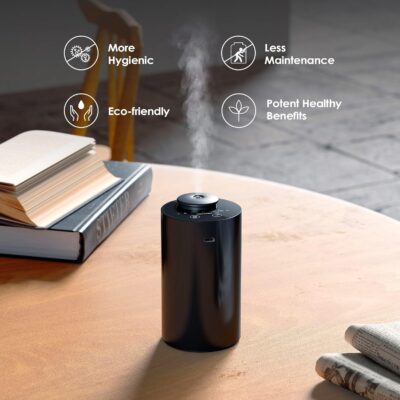 Airversa Waterless Diffuser for Essential Oil, Car Diffsuer, Battery Operated Nebulizer, 0.7 Fl Oz/ 20mL, Mini Scent Air Machine, 3 Timers & 3 Mist Levels for Home, Room, Car, Office - AN6 Black - Image 7