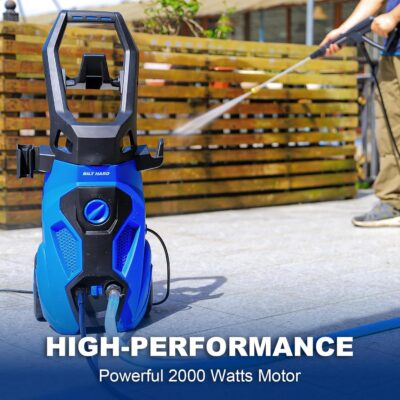BILT HARD 1.76 GPM 2300 PSI Electric Pressure Washer, Power Motor with Stainless Steel Wand, 4 Spray Nozzles, Built-in Detergent Tank, 20Ft Hose, 35Ft Power Cord for Cars/Driveway/Fences/Home/Patios - Image 4