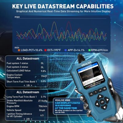 OBD2 Scanner Diagnostic Tool, Check Engine Light Car Code Reader with Reset, Battery Tester, Live Data, Freeze Frame, I/M Readiness, Car Scanner Diagnostic Tool for All OBDII Car After 1996 - Image 4
