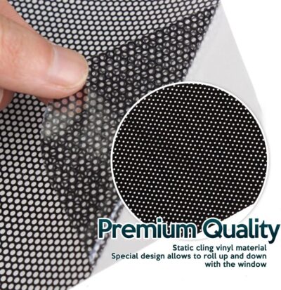 ZONETECH Cling Glare Reducer Sun Shade Side Window Car Curtains UV Rays Visor Protection,Universal Fit Protects from Sun-Rays - for All Year Round Use. Perfect for Road Trips 2-Pack - Image 4