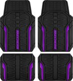 Skechers Car Floor Mats,Heavy Duty Rubber Car Mats Full Set,All Weather Floor Mats,Waterproof TrimTo Fit Universal Floor Liner Car Accessories,Automotive Floor Mats for Cars Trucks SUV,Purple