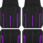 Skechers Car Floor Mats,Heavy Duty Rubber Car Mats Full Set,All Weather Floor Mats,Waterproof TrimTo Fit Universal Floor Liner Car Accessories,Automotive Floor Mats for Cars Trucks SUV,Purple