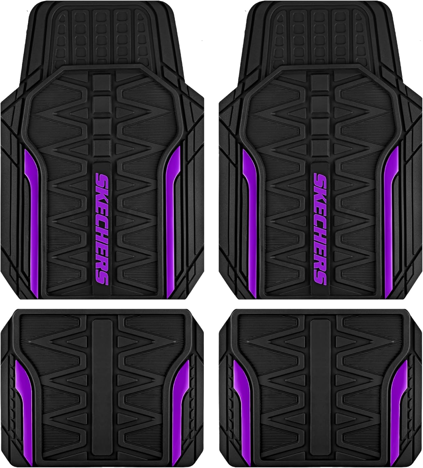 815DHsmnAjL._AC_SL1500_.jpg Skechers Car Floor Mats,Heavy Duty Rubber Car Mats Full Set,All Weather Floor Mats,Waterproof TrimTo Fit Universal Floor Liner Car Accessories,Automotive Floor Mats for Cars Trucks SUV,Purple - Image 1