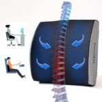 Lumbar Support Pillow for Office Chair, Gaming Chair, or Car, Memory Foam Cushion with Breathable Ventilated Mesh and Adjustable Straps for Long Lasting Back Support Ergonomic Suitable Gift