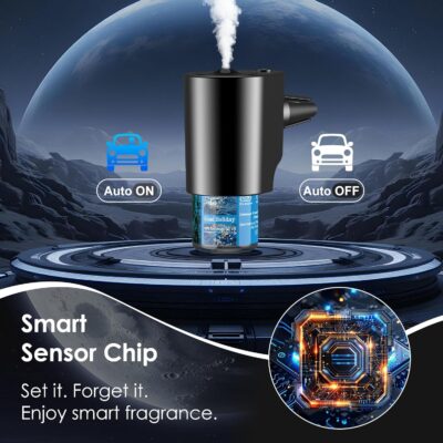 Car Air Freshener, 5 Scents, 10 Refills, Smart car Air Freshener for Vent Clips, Auto On/Off, Three Spray Modes, Car Fresheners Long Lasting (2Pack) - Image 2