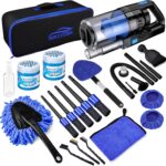 17pcs Car Detailing Kit Interior Cleaner, Car Interior Cleaning Kit with Handheld Car Vacuum, Car Detailing Brushes, Windshield Cleaning Tool, Car Cleaning Supplies, Car Accessories for Men, Women