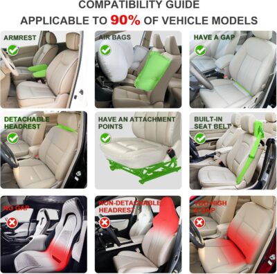 Linen Car Seat Covers Front Seat Covers Breathable Cloth Fabric Car Seat Protector - Universal Fit for Cars, Vans, SUVs, Trucks - 2 Units - Gray - Image 7