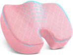 TushGuard Office/Car Seat Cushion, Non-Slip Sciatica & Back Coccyx Tailbone Pain Relief Chair Pad, Memory Foam Butt Pillow for Computer Desk, Wheelchair, Driving (Pink)