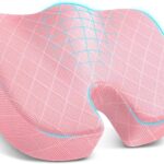 TushGuard Office/Car Seat Cushion, Non-Slip Sciatica & Back Coccyx Tailbone Pain Relief Chair Pad, Memory Foam Butt Pillow for Computer Desk, Wheelchair, Driving (Pink)