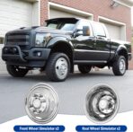 17" Wheel Simulators, 17" 8 Lug Stainless Steel Hubcaps with Wheel Lug Bolts Kit, Polished Finish, 2 Front Wheels/2 Rear Wheels, Suitable for 2005-2021 Ford F350 Truck. - Image 6