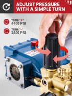 WOJET Triplex Plunger Pressure Washer Pump, 4400PSI 4.0GPM, 1" Shaft, Self-Priming, Horizontal Replacement Pump Kit for Honda GX270 GX340, Dewalt 4000/4200PSI, Simpson PS60869, Generac 9-15HP Engines - Image 5