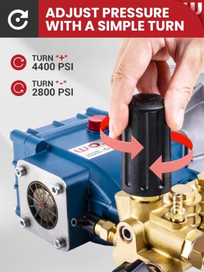 WOJET Triplex Plunger Pressure Washer Pump, 4400PSI 4.0GPM, 1" Shaft, Self-Priming, Horizontal Replacement Pump Kit for Honda GX270 GX340, Dewalt 4000/4200PSI, Simpson PS60869, Generac 9-15HP Engines - Image 5