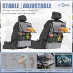 Car Backseat Organizer with Tablet Holder,11 Storage Pockets with Foldable Food Tray, Protector Kick Mats for Kids, Travel Accessories Organizer (Gray, 2Pack with Food Tray) - Image 5