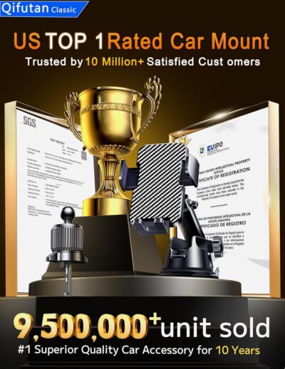 Qifutan Dash Mounted Holders Phone Holders for Your Car Phone Mount for Car Windshield Dashboard Air Vent Universal Desk Mounts Hands Free Automobile Cell Phone Holder Fit for iPhone Smartphone - Image 2