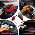 35Pcs Car Detailing Kit, Car Cleaning Kit with Windshield Cleaning Tool and Tool Box, Interior & Exterior Auto Care Supplies and Brushes (B：35PCS-R) - Image 4
