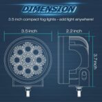 Round LED Pods Yellow, Niwaker 2PCS 54W 3 Inch Fog Lights Off Road Lighting Amber Driving Light Flood LED Light Pods Round Work Lights for Truck Pickup ATV UTV Motorcycle Tractor Boat - Image 2